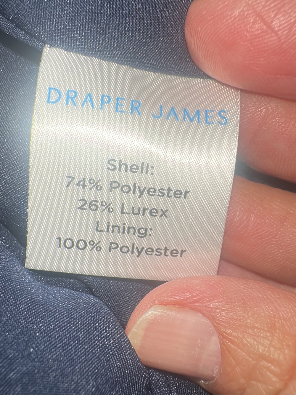Draper James NWT JACQUARD Dress Navy with Metallic Pink Floral. Pit-pit20 (mix51 - Picture 12 of 13